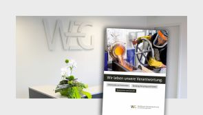 WEGHV GmbH - empfangsbereich und titel der imagebroschüre